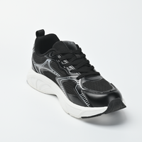 Chaussures de sport décontractées pour hommes, rehaussantes, style baskets robustes rétro à plateforme, avec empeigne en maille respirante et PU, à lacets