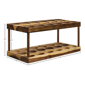 Wooden Egg Storage Rack 18 Egg Capacity Fresh Keeping <b>Kitchen</b> Organizer Dark Brown - Product Image 1