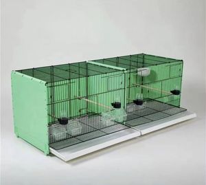 Cage à oiseaux de grande taille améliorée - 4 portes avant, panneau arrière complet et séparateur pour la reproduction, volière pour perroquets avec protection contre les graines - Product Image 2