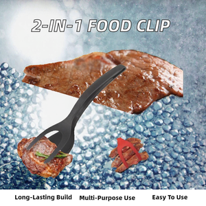Genius de cuisine à double <span class=keywords><strong>action</strong></span>-<span class=keywords><strong>Pince</strong></span> à aliments en nylon et silicone + Flipper à œufs/steak - Product Image 2