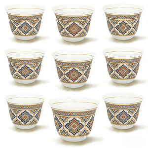 Set di Tazze da Caffè in Ceramica di Lusso Personalizzato, Design Tradizionale in Stile Arabo Mediorientale, Tazze in Porcellana per Kawa <span class=keywords><strong>e</strong></span> Qahwa - Product Image 1
