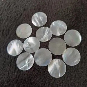 Custom natural white shell paper 0.5mm thin mother of pearl discs