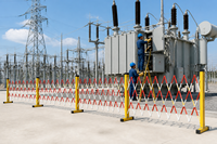 Barriera di Sicurezza Retrattile in FRP 1.2x3-4m, Recinzione Espandibile Isolata per Cantieri e Manutenzione Stradale, Leggera