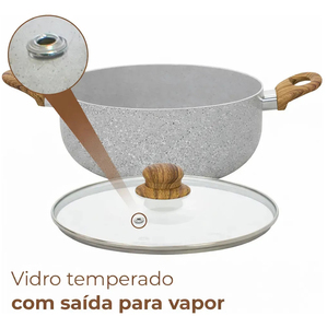 Juego de Ollas y Sartenes de Cerámica Moderna de Alta Calidad con Revestimiento de Mármol, Tapas de Vidrio, Asas de Baquelita, Antiadherentes, 6 Piezas, de Aluminio - Product Image 5