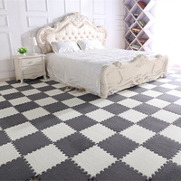 Tapis de sol en mousse 30*30cm Puzzle en peluche Tapis carré moelleux Tapis de zone en fourrure Tapis de jeu de sol de chambre