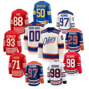 Camiseta de Hockey para Hombre # 97 McDavid # 98 Bedard # 71 Larkin # 34 Ropa Auténtica para Fanáticos de Matthews - Product Image 1