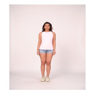 Camiseta sin Mangas Clásica de Algodón Suave para Mujer, Cuello Redondo Informal, Tirantes Anchos, Cómoda para Uso Diario en Verano - Product Image 4