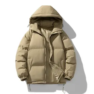 Hot Sale 2024 Winter Man Waterproof Fleece Thick Warm Coat Zipper Breathable Outdoor Down Coats Loose Outfit Jacket For Men