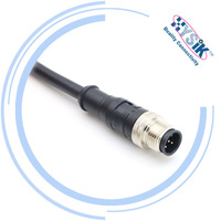 Conector de Cable M12 Código A, Arnés de Cables de 2, 3, 4, 5, 6, 8, 12 y 17 Pines para Automatización Industrial, Actuador de CC, Sensor, Interruptor