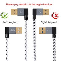 Câble Micro USB angulaire à 90 degrés CableCreation, cordon tressé USB A vers Micro B à angle gauche/droit pour caméra embarquée, Raspberry Pi, GPS