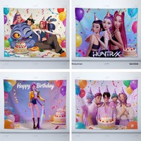 Tapisserie murale moderne en peluche Sajaboys pour filles, décoration murale en panneau KT pour fêtes d'anniversaire d'enfants, y compris les fêtes