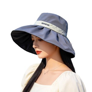 Sombrero de Pescador Oumanie, Negro, de Algodón, con Protección UV, Ala Ancha, Plegable, para Exteriores, Sombrero para el Sol para Mujer - Product Image 4