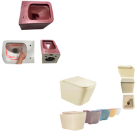 Ensemble WC et bidet en céramique, finition mate et brillante, style européen, pour la maison, avec accessoires sanitaires intégrés.
