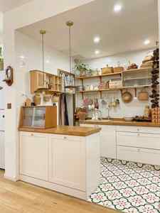 Mueble de Cocina Moderno con Diseño Elegante, Estilo Tronco de Madera, Gabinete de Cocina Blanco, Mueble de Cocina Impermeable para Apartamento - Product Image 6