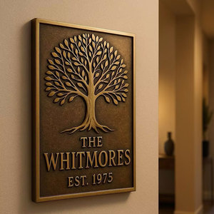 Placa y Letrero de Metal de Latón Ornamentado <span class=keywords><strong>Vintage</strong></span> con Patrón Personalizable para Decoración de Paredes de Hotel - Product Image 1