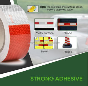 Alta visibilità ad alta intensità nastro riflettente di sicurezza DOT--C2 bianco e rosso di sicurezza ad alta visibilità per camion e nastro di sicurezza stradale - Product Image 5