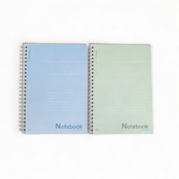 Carnet à spirale A5 en métal à couverture rigide, avec couverture transparente en PP, personnalisable, ligné, 70 feuilles, vente en gros