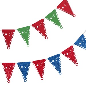 Guirnalda Triangular Multicolor con Borde de Encaje, Decoración Boho para Bodas y Fiestas en el Jardín - Product Image 3