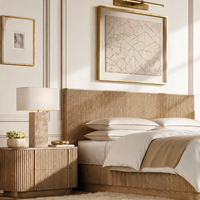 Lit en chêne moderne de luxe, adapté aux chambres d'hôtel, aux villas, aux chambres d'appartements, aux ensembles de meubles de chambre à coucher et à d'autres espaces intérieurs