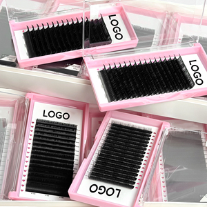 Extensions de cils en cachemire noir mat personnalisées, courbure <span class=keywords><strong>LU</strong></span>, plateaux d'extensions de cils individuels pour volume - Product Image 6