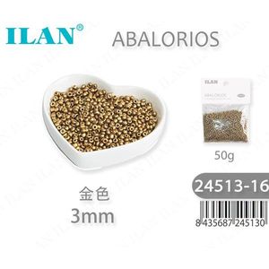 Ilan Abalorios Perline Dorate da 3mm 50g per Creazione di Gioielli - Product Image 1