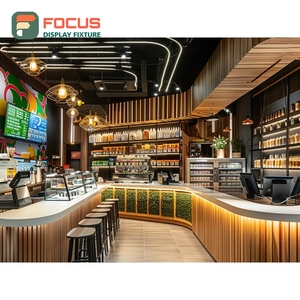 Vitrina Moderna para Café con Frente de Vidrio Templado, Área de Exhibición de Granos de Café, Mueble para Mercancía de Cafetería - Product Image 3