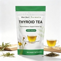 Tisanes Bio pour le Soin de la Thyroïde : Pissenlit, Chrysanthème, Rose, Poria – Mélange Détox Bien-être 100% Naturel, Sans OGM, Sans Caféine