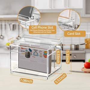 Acrylic <strong>Recipe</strong> Card Holder with Dividers and Phone Card Slot <strong>Recipe</strong> Cards Gifts for Grandma Mom Women Wedding - Product Image 3