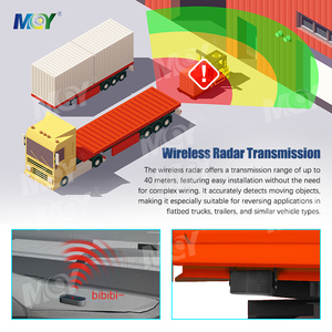 MCY Moniteur d'angle mort sans fil sans perçage avec <span class=keywords><strong>radar</strong></span> et assistance de recul pour camions, remorques, véhicules de chantier et véhicules lourds - Product Image 2