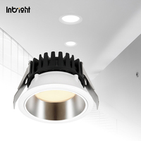 Plafonnier LED encastré à découpe profonde SMD 85 °   Plafonnier encastré en aluminium pur avec réflecteur, CCT réglable et variateur d'intensité, idéal pour les hôtels