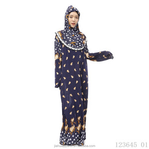 Ropa y accesorios musulmanes tradicionales, hiyab con estampado Jilbab para mujer, Vestido largo de oración Khimar Abaya para adoración Islámica - Product Image 2