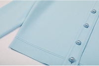 Ensemble élégant tricoté SR2510 de haute qualité : Cardigan élastique et robe sans manches à volants avec décoration de perles