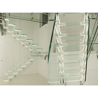 Design moderne LED Riser ouvert Lumières Escalier droit Escalier flottant pour Villa Prix d'usine