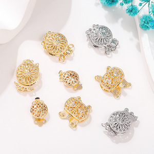 Copper Openwork Turtle Clasp Small Gold Silver Plated DIY Jewelry Findings for Bracelets Necklaces - Product Image 4