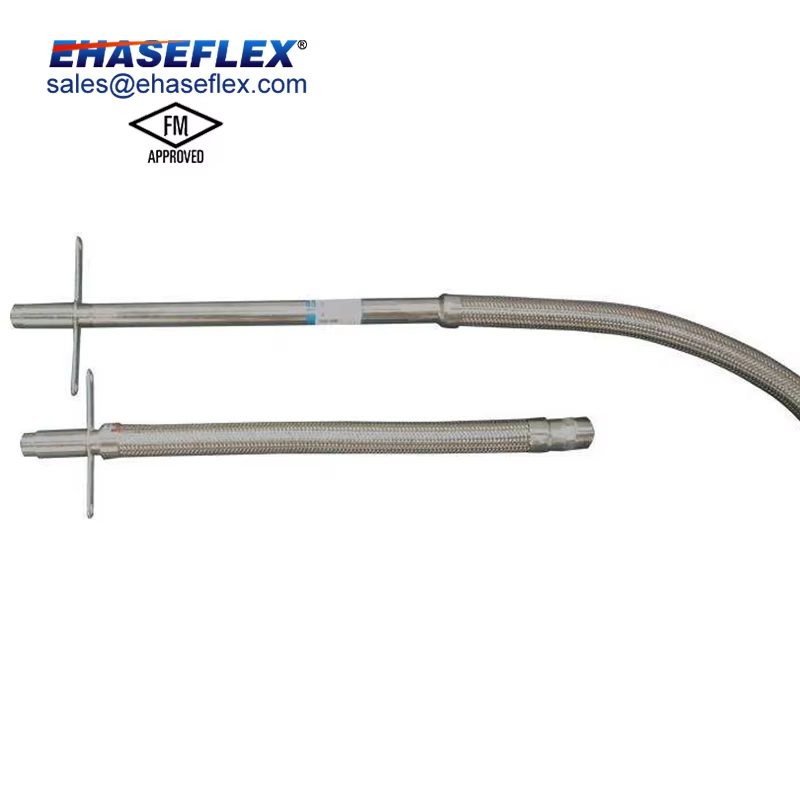 FM Approved Stainless Steel Flexible Sprinkler Hose Clean Room Firefighting Equipment & Accessory with Efficient Sprinkler Drops