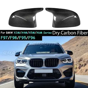 Cubierta de Espejo Retrovisor Lateral de Fibra de Carbono Real para BMW F95 F96 F97 F98 X3M X4M X5M X6M 2019-IN - Product Image 1