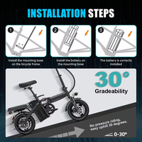 Baterai Lipat Ebike 48V 15Ah untuk Sepeda Listrik dan Skuter 600w 1000w 1200w Baterai Lithium Ion
