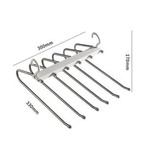 Cintre pliable multi-niveaux avec pinces pour rangement de vêtements dans la garde-robe, organisateur de vêtements, type crochet rectangulaire - Product Image 4