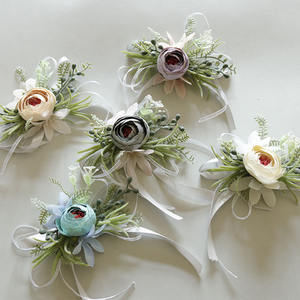Hochzeit Prom Handgelenk Corsage Blume Braut Brautjungfer Perle Armband Hochzeit Prom Party Schwestern Künstliche Blume Hand Handgelenk Blume - Product Image 6