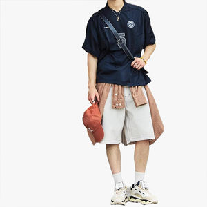 เสื้อยืดแขนสั้นปักลายตัวอักษรฤดูร้อน หมายเลขสั่งทำได้ ผู้ชาย แฟชั่น ทรงหลวม ผ้ามันเงา บาง แห้งเร็ว เสื้อครึ่งแขน - Product Image 3