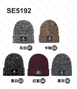 Marled Slouch Slouch Côtelé Tricoté Acrylique Unisexe Réglable Bonnet 3D Broderie Hiver En Plein Air Neige Temps Froid Chaud Voyage - Product Image 6