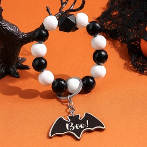 Fashion <b>Personalised</b> Pumpkin Spider Print <b>Beaded</b> <b>Bracelet</b> Jewelry Halloween Wooden Beads <b>Bracelet</b> for Party - Product Image 5