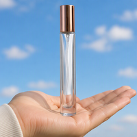 Mini flacon de parfum en verre vide rechargeable de 10 ml, format voyage, avec bouchon à vis et diffuseur à bâtonnets