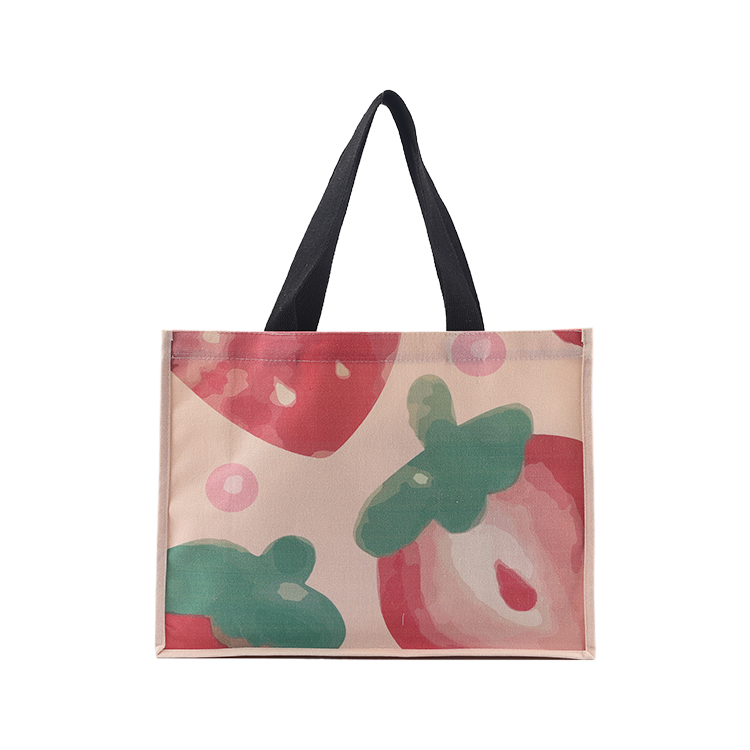 Summer Fashion Recyclable Shopping Cotton Custom Printed Canvas Tote Bag with inner pocket