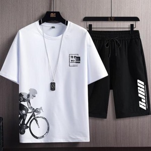 <span class=keywords><strong>Tuta</strong></span> da uomo a manica corta da uomo con sfumata in seta <span class=keywords><strong>di</strong></span> ghiaccio a secco veloce <span class=keywords><strong>pantaloncini</strong></span> estivi Casual sportivi bel Set <span class=keywords><strong>di</strong></span> t-shirt da uomo - Product Image 5