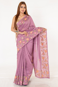 Sari en soie classique avec broderie dorée ornée, vêtement ethnique traditionnel haut de gamme pour les mariages, les fonctions et les festivals religieux - Product Image 4