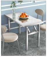 Table de travail pliable robuste en acier inoxydable avec pieds réglables pour stand de marché nocturne et barbecue en plein air