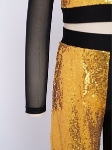 Trajes de Danza Lírica para Niñas de 6 a 16 Años, Conjunto de Top Corto y Pantalones para Danza Jazz, Actuaciones, Clases de Baile y Espectáculos - Product Image 5