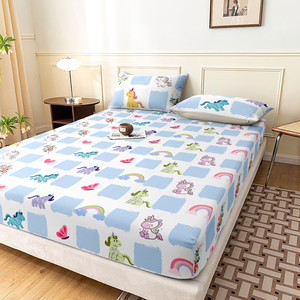 Set di <span class=keywords><strong>Lenzuola</strong></span> 3D con Stampa Digitale <span class=keywords><strong>Unicorno</strong></span>, 3 Pezzi con Cintura Blu e 2 Federe, Ecologico e Caldo, Vendita all'Ingrosso - Product Image 1