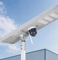 Lampadaire solaire tout-en-un avec caméra de sécurité, indice de protection IP65, construction en aluminium LED, certifié CCC et ROHS